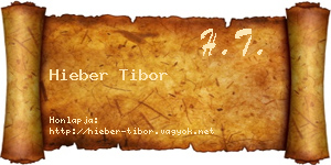 Hieber Tibor névjegykártya